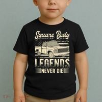 Square Body Legends Never Die Artwork For A Truck Driver Toddler T-Shirt thumb 2