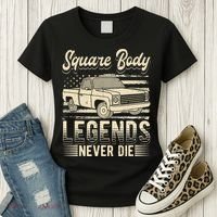 Square Body Legends Never Die Artwork For A Truck Driver Women's T-Shirt thumb 3