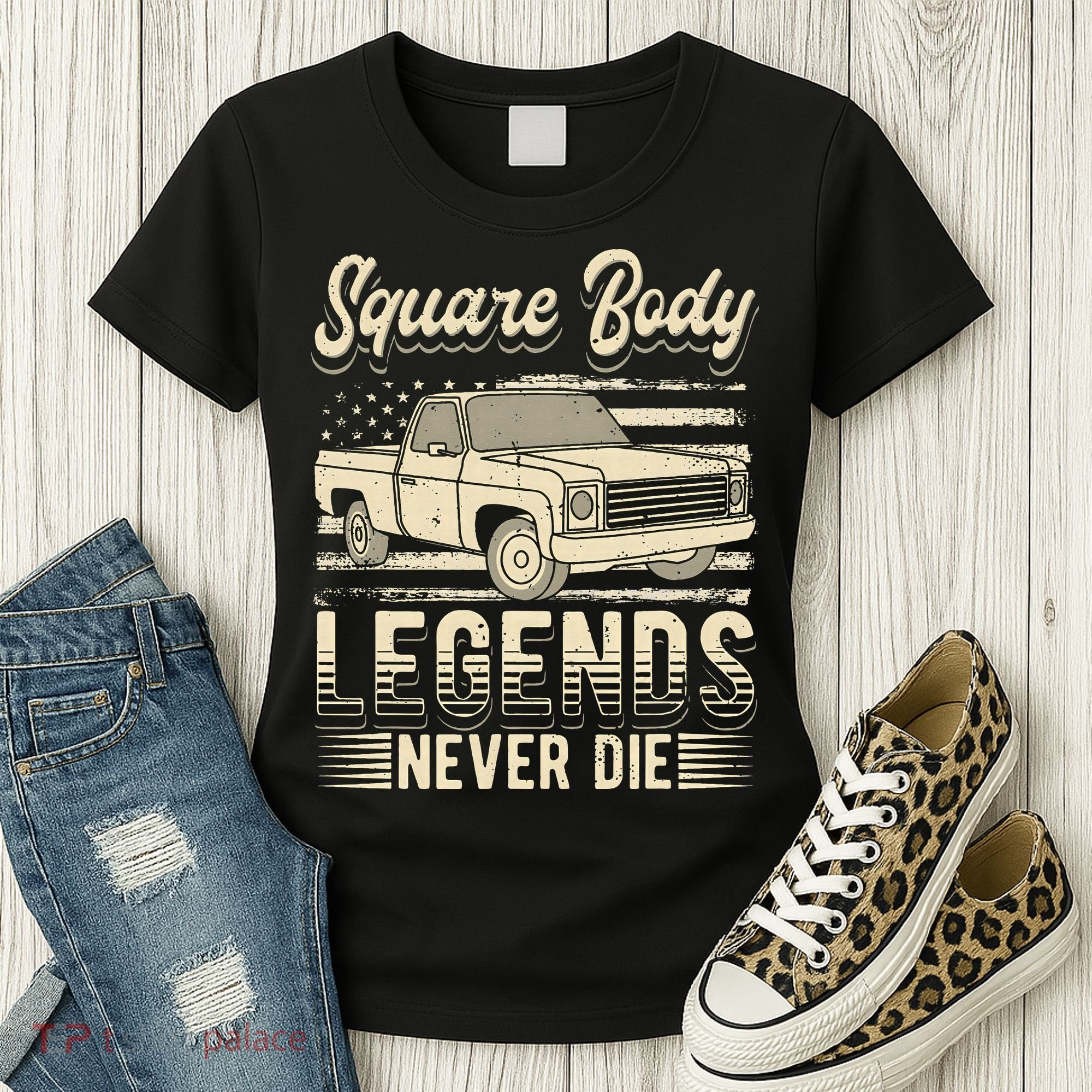 Square Body Legends Never Die Artwork For A Truck Driver Women's T-Shirt