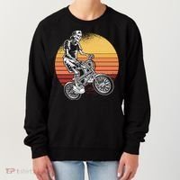 Skeleton Biking Lazy Halloween Costume Retro Bicycle Cute Gift Women's Sweatshirt thumb 0