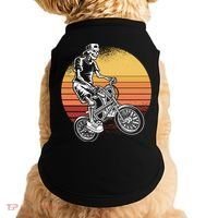 Skeleton Biking Lazy Halloween Costume Retro Bicycle Cute Gift Doggie Tank thumb 0