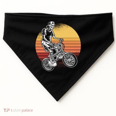 Skeleton Biking Lazy Halloween Costume Retro Bicycle Cute Gift USA-Made Doggie Bandana