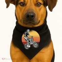 Skeleton Biking Lazy Halloween Costume Retro Bicycle Cute Gift USA-Made Doggie Bandana thumb 1