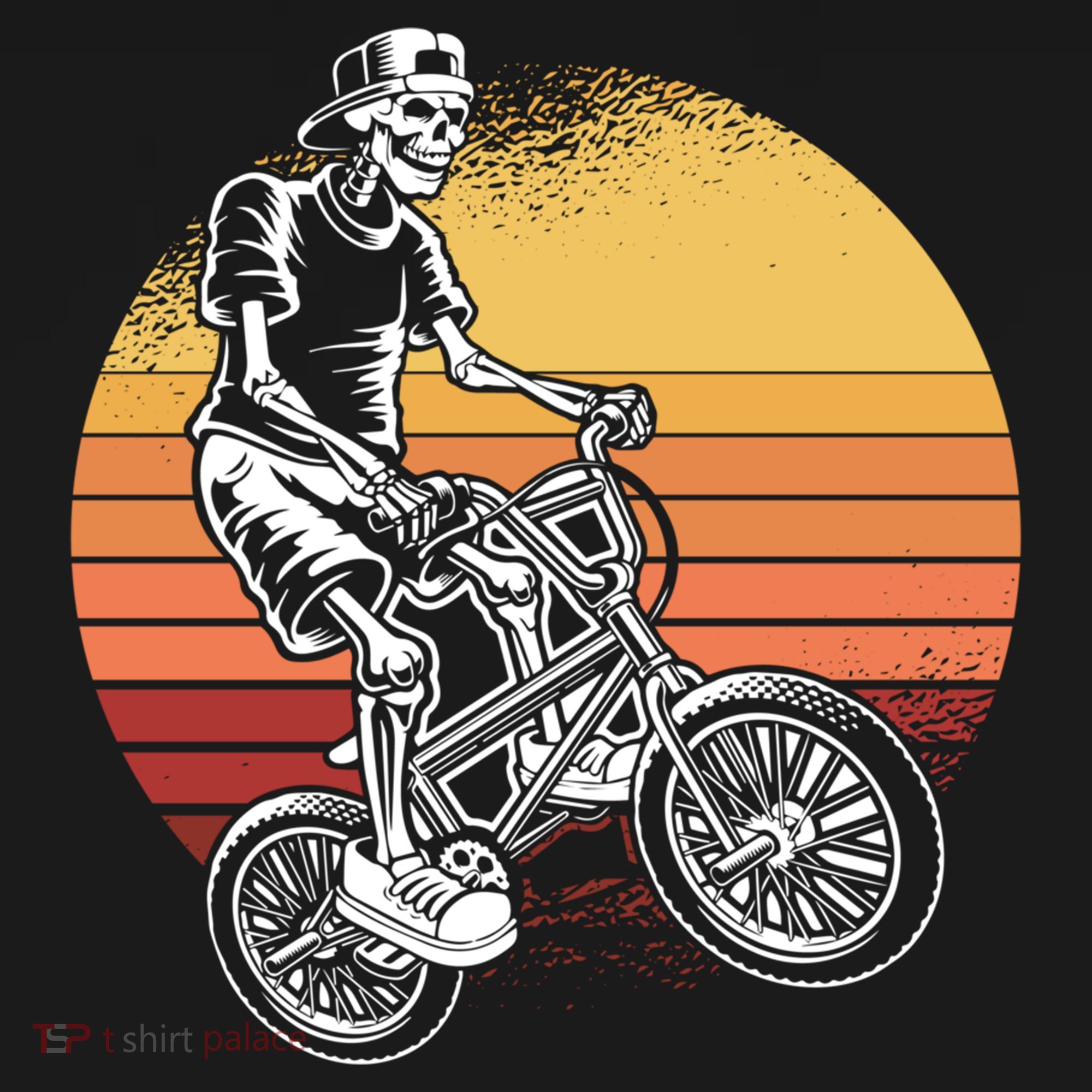Skeleton Biking Lazy Halloween Costume Retro Bicycle Cute Gift USA-Made Doggie Bandana