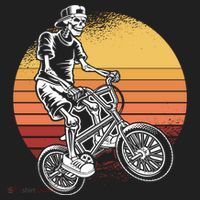 Skeleton Biking Lazy Halloween Costume Retro Bicycle Cute Gift Beanie thumb 2