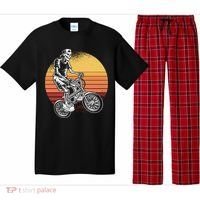 Skeleton Biking Lazy Halloween Costume Retro Bicycle Cute Gift Pajama Set thumb 0