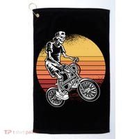 Skeleton Biking Lazy Halloween Costume Retro Bicycle Cute Gift Golf Towel thumb 0