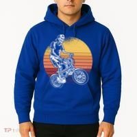 Skeleton Biking Lazy Halloween Costume Retro Bicycle Cute Gift Hoodie thumb 2