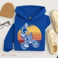 Skeleton Biking Lazy Halloween Costume Retro Bicycle Cute Gift Hoodie thumb 4
