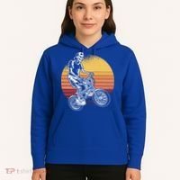 Skeleton Biking Lazy Halloween Costume Retro Bicycle Cute Gift Hoodie thumb 5