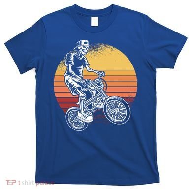 Skeleton Biking Lazy Halloween Costume Retro Bicycle Cute Gift T-Shirt