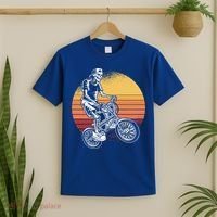 Skeleton Biking Lazy Halloween Costume Retro Bicycle Cute Gift T-Shirt thumb 2