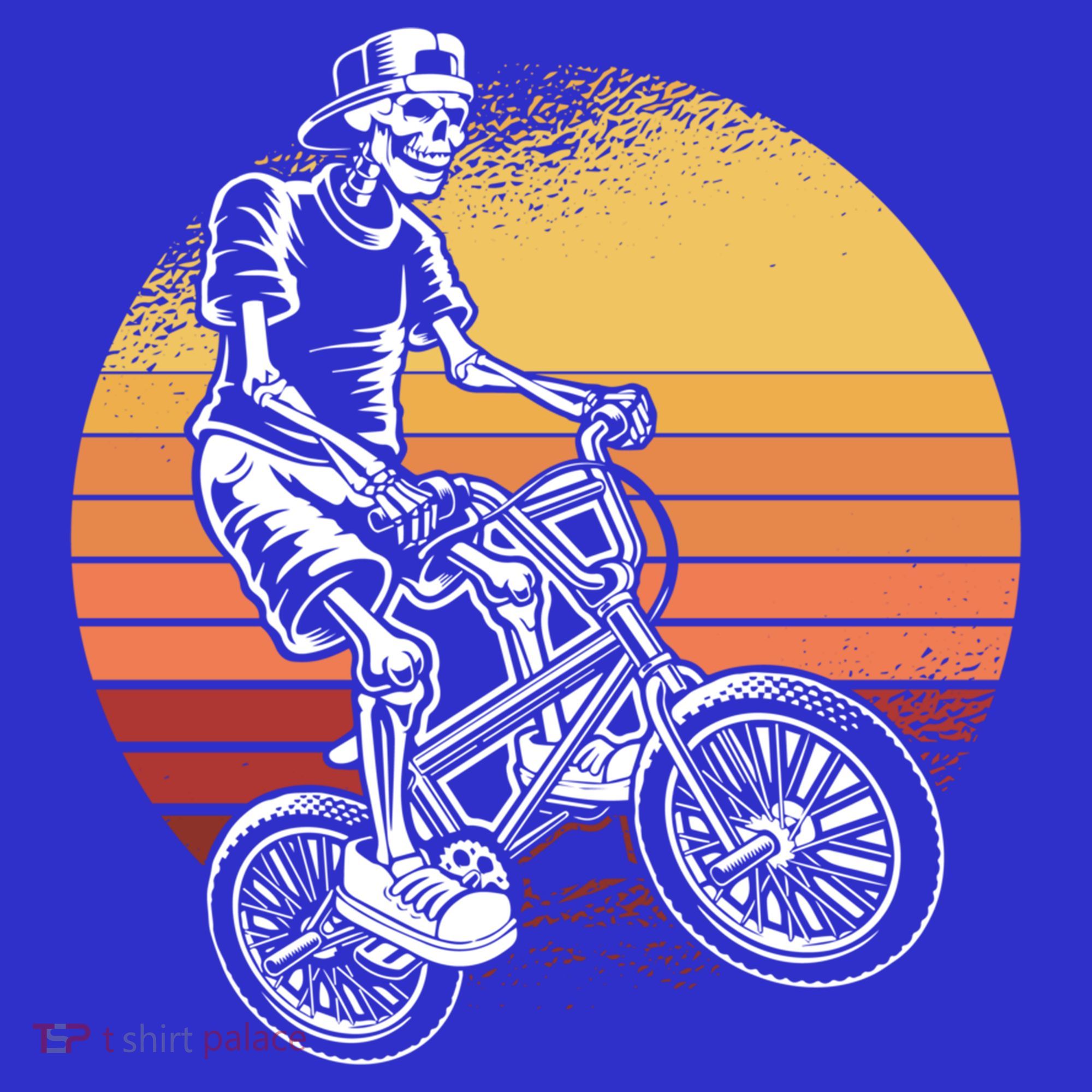 Skeleton Biking Lazy Halloween Costume Retro Bicycle Cute Gift Polo