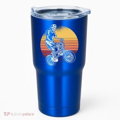 Skeleton Biking Lazy Halloween Costume Retro Bicycle Cute Gift Tumbler