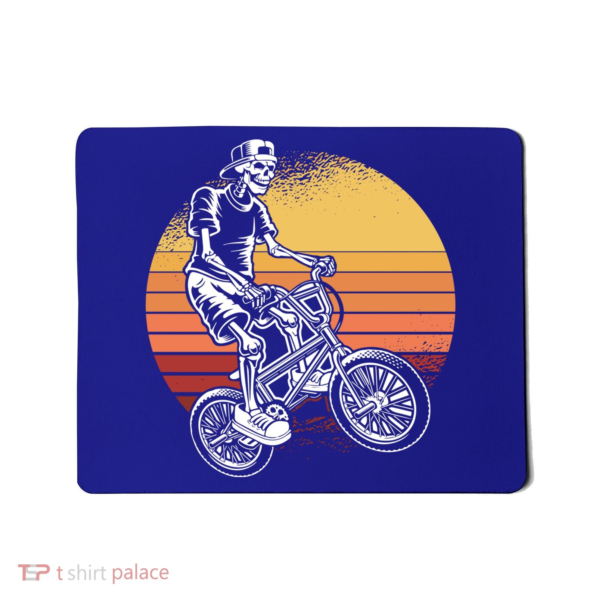 Skeleton Biking Lazy Halloween Costume Retro Bicycle Cute Gift Mousepad