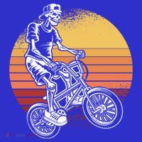Skeleton Biking Lazy Halloween Costume Retro Bicycle Cute Gift Mousepad thumb 1