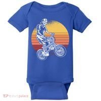 Skeleton Biking Lazy Halloween Costume Retro Bicycle Cute Gift Baby Bodysuit thumb 0