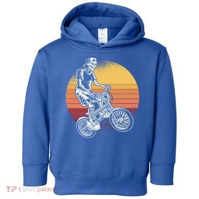 Skeleton Biking Lazy Halloween Costume Retro Bicycle Cute Gift Toddler Hoodie