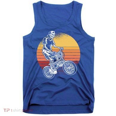 Skeleton Biking Lazy Halloween Costume Retro Bicycle Cute Gift Tank Top