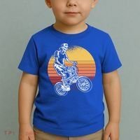 Skeleton Biking Lazy Halloween Costume Retro Bicycle Cute Gift Toddler T-Shirt thumb 2