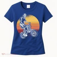 Skeleton Biking Lazy Halloween Costume Retro Bicycle Cute Gift Women's T-Shirt thumb 0