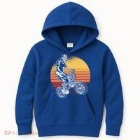Skeleton Biking Lazy Halloween Costume Retro Bicycle Cute Gift Kids Hoodie thumb 0