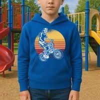 Skeleton Biking Lazy Halloween Costume Retro Bicycle Cute Gift Kids Hoodie thumb 2