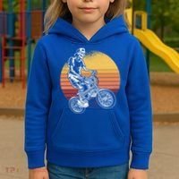 Skeleton Biking Lazy Halloween Costume Retro Bicycle Cute Gift Kids Hoodie thumb 3