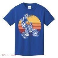 Skeleton Biking Lazy Halloween Costume Retro Bicycle Cute Gift Kids T-Shirt thumb 0
