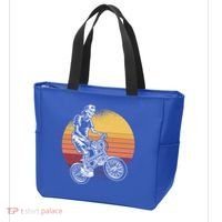 Skeleton Biking Lazy Halloween Costume Retro Bicycle Cute Gift Tote Bag thumb 3