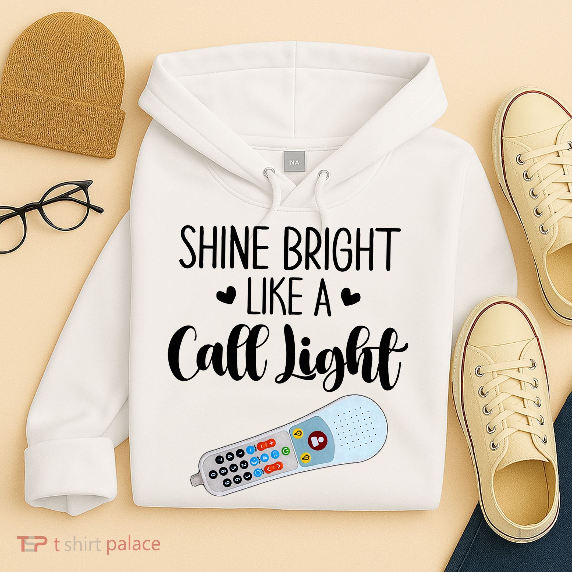 Shines Bright Like Call Light Funny Nurse Aide ER ICU Nurse Hoodie