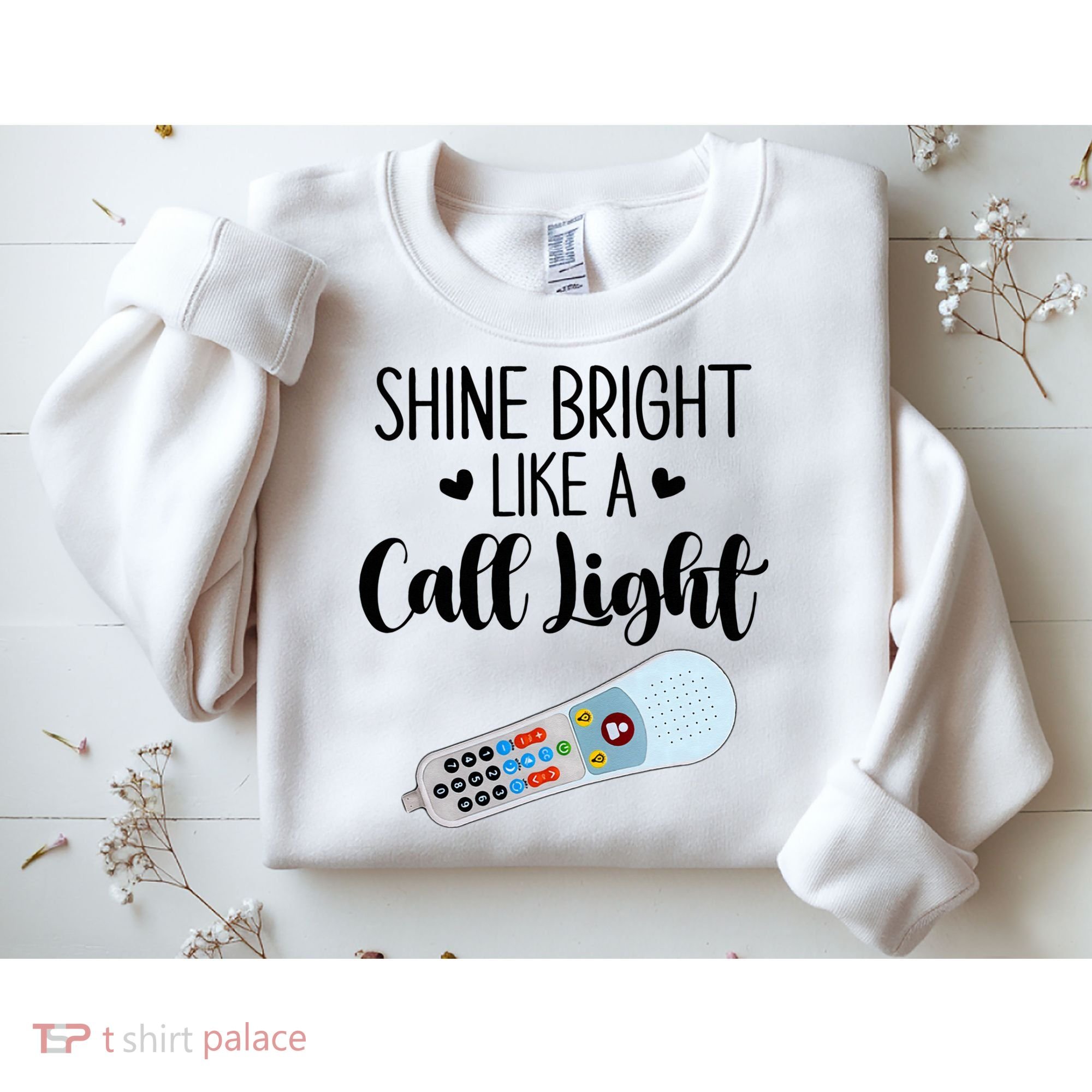 Shines Bright Like Call Light Funny Nurse Aide ER ICU Nurse Sweatshirt