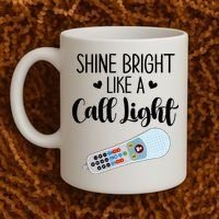 Shines Bright Like Call Light Funny Nurse Aide ER ICU Nurse Coffee Mug thumb 2