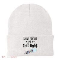 Shines Bright Like Call Light Funny Nurse Aide ER ICU Nurse Beanie thumb 0