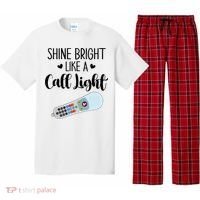Shines Bright Like Call Light Funny Nurse Aide ER ICU Nurse Pajama Set thumb 0