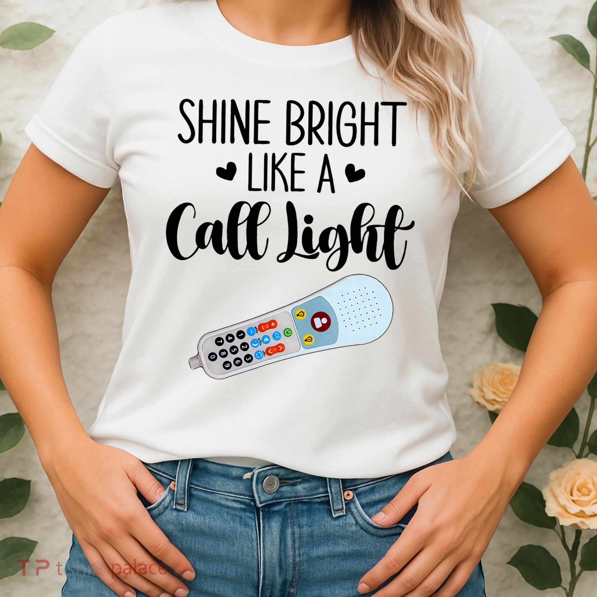 Shines Bright Like Call Light Funny Nurse Aide ER ICU Nurse Women's T-Shirt