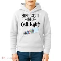 Shines Bright Like Call Light Funny Nurse Aide ER ICU Nurse Kids Hoodie thumb 4