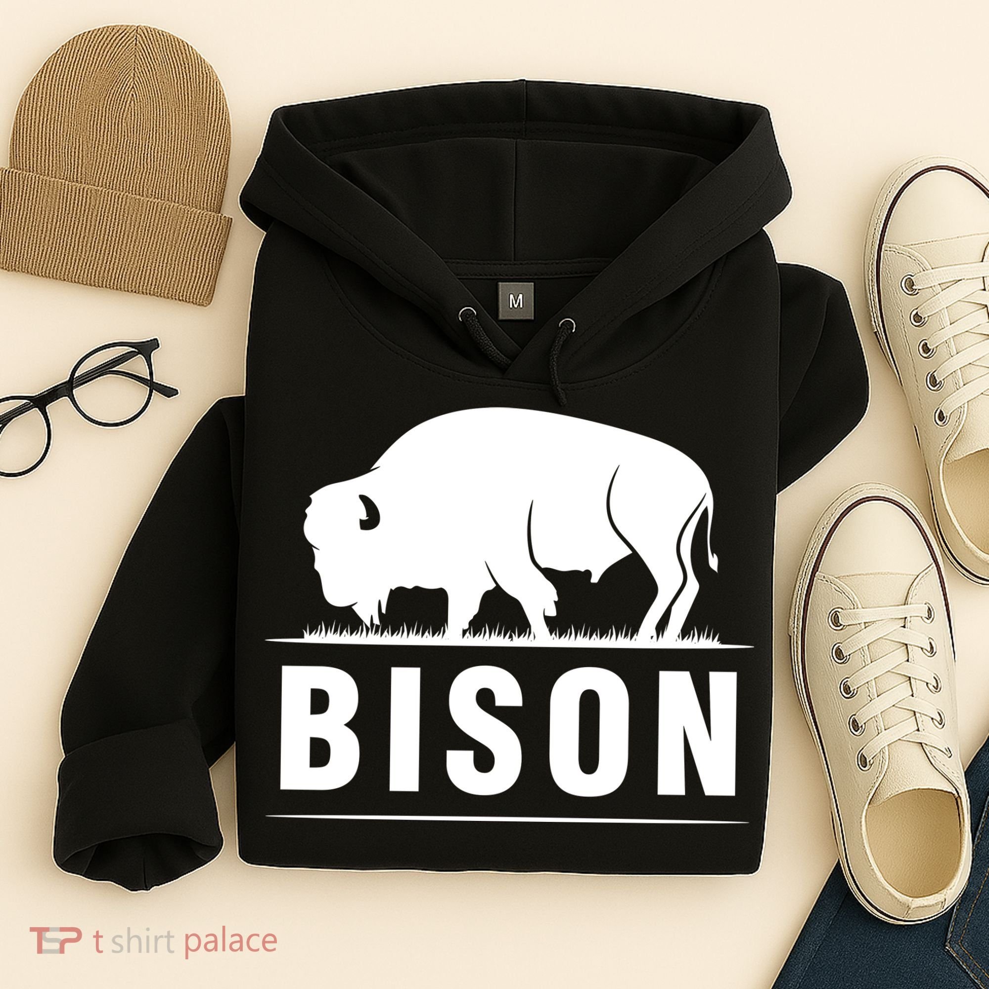 Simple Bison Logo Hoodie