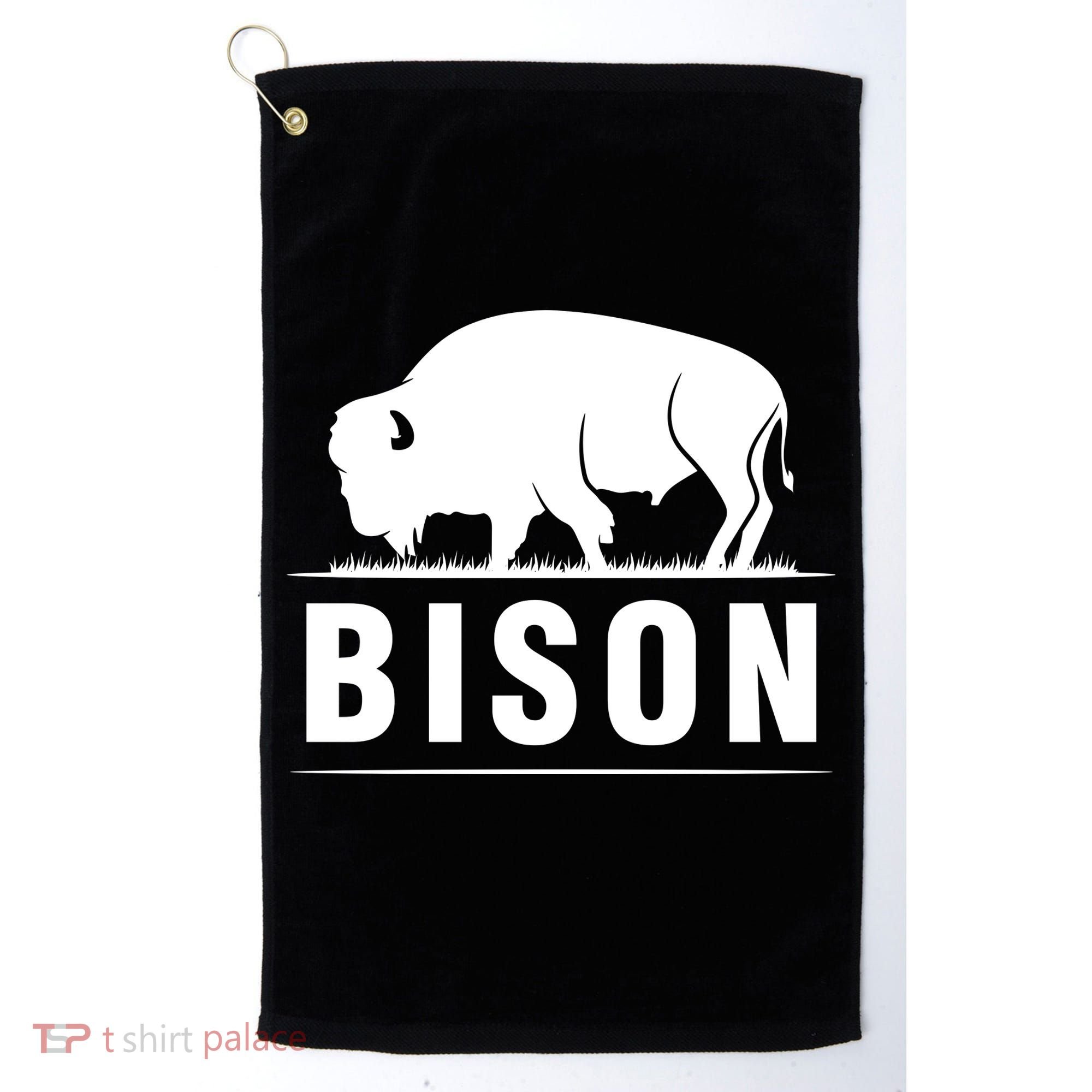 Simple Bison Logo Golf Towel