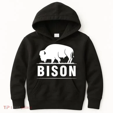Simple Bison Logo Kids Hoodie