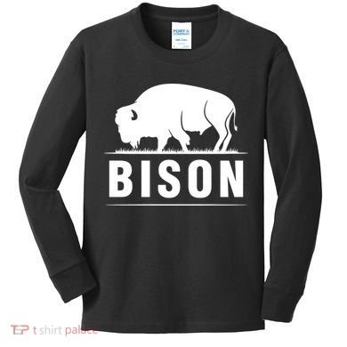 Simple Bison Logo Kids Long Sleeve Shirt