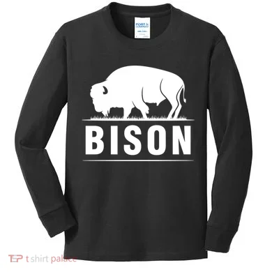 Simple Bison Logo Kids Long Sleeve Shirt