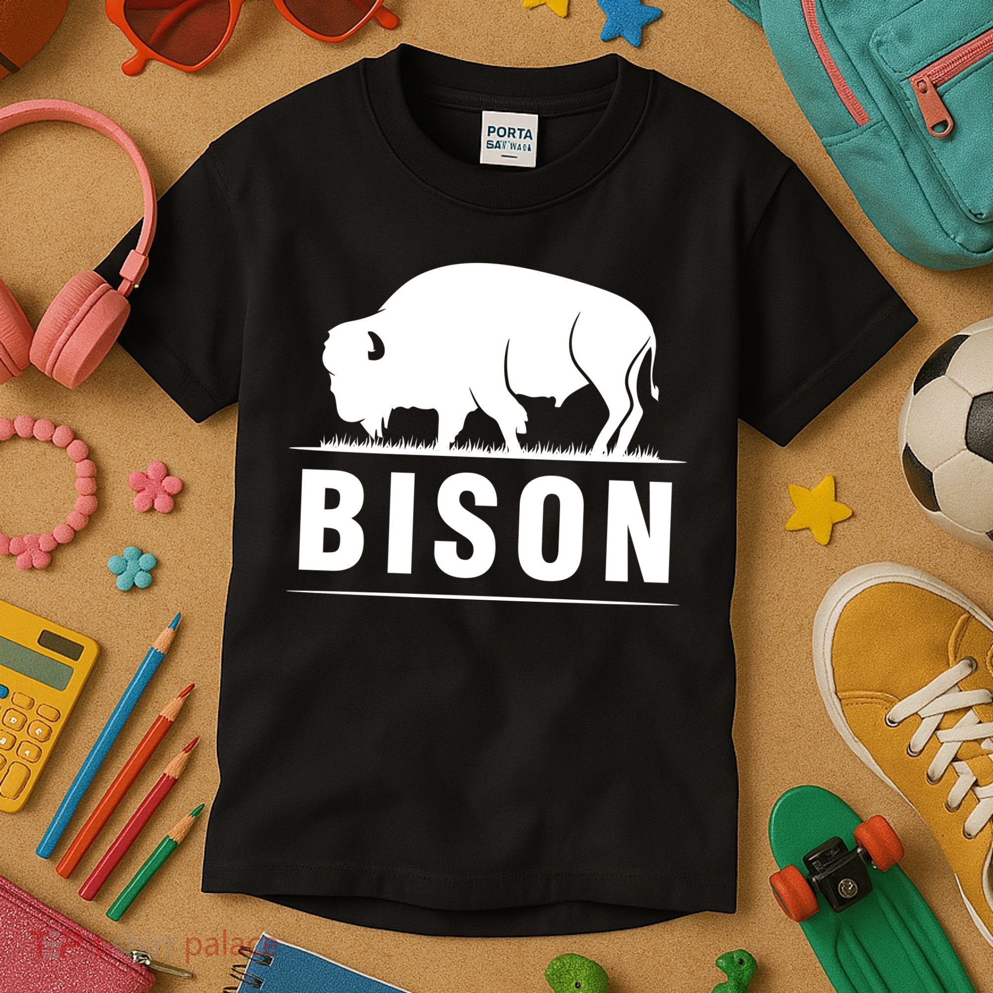 Simple Bison Logo Kids T-Shirt