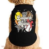 Softball Baseball Mama Game Day Ballpark Mama Mothers Day Doggie Tank thumb 0