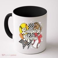 Softball Baseball Mama Game Day Ballpark Mama Mothers Day Coffee Mug thumb 0