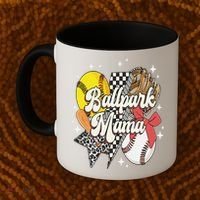 Softball Baseball Mama Game Day Ballpark Mama Mothers Day Coffee Mug thumb 2