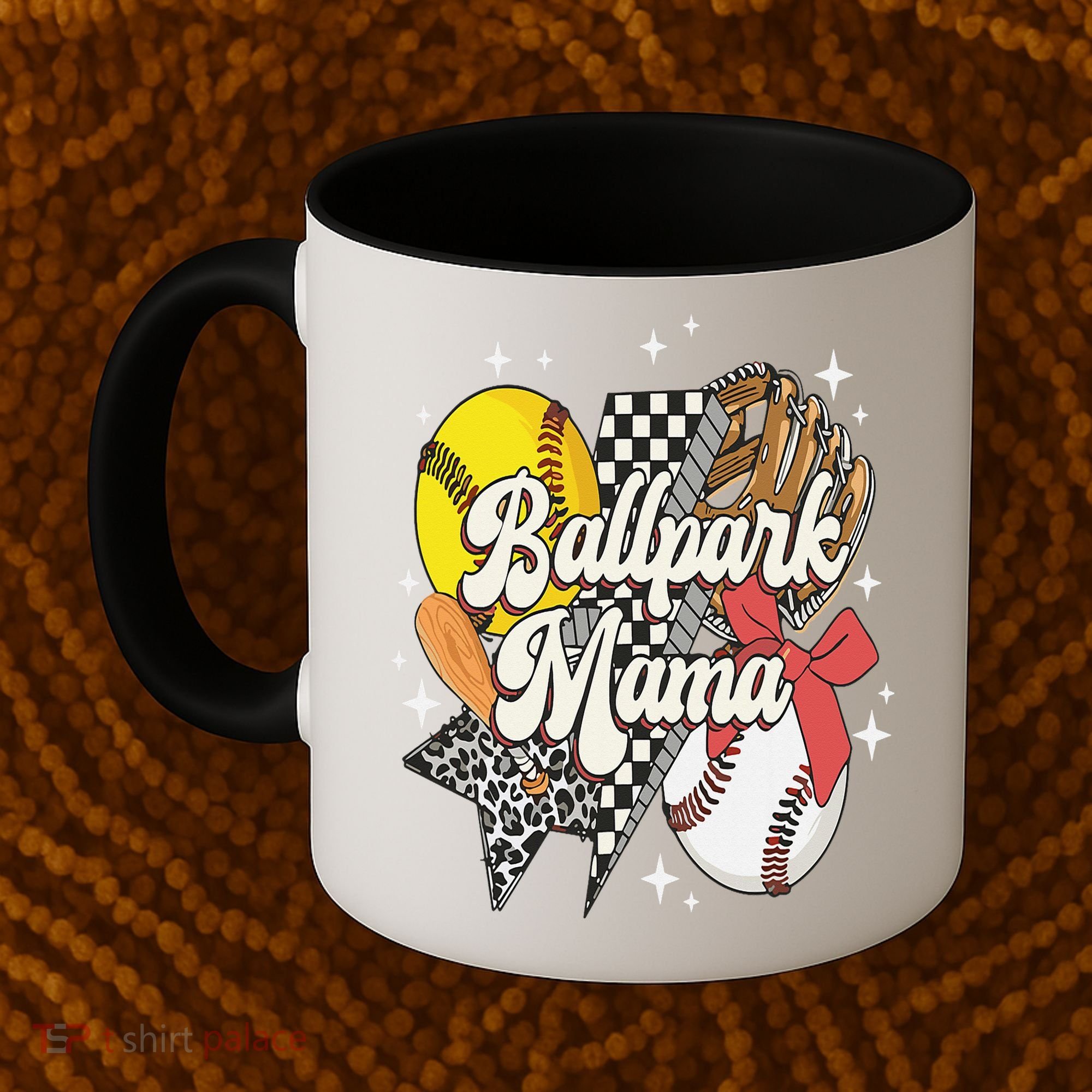 Softball Baseball Mama Game Day Ballpark Mama Mothers Day Coffee Mug
