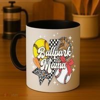 Softball Baseball Mama Game Day Ballpark Mama Mothers Day Coffee Mug thumb 4