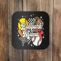Softball Baseball Mama Game Day Ballpark Mama Mothers Day Coaster thumb 0