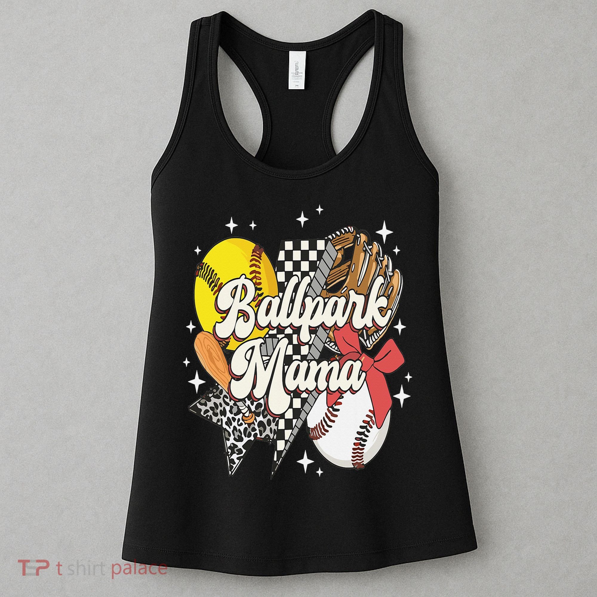 Softball Baseball Mama Game Day Ballpark Mama Mothers Day Women's Tank Top